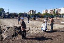 строительство теннисного корта в п.Первомайск